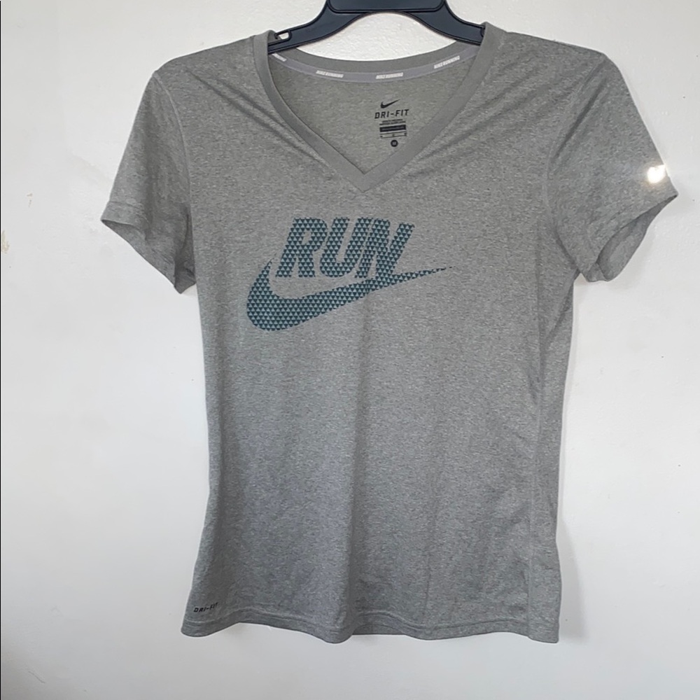 Nike Gray Blue Fitted Short Sleeve Tee